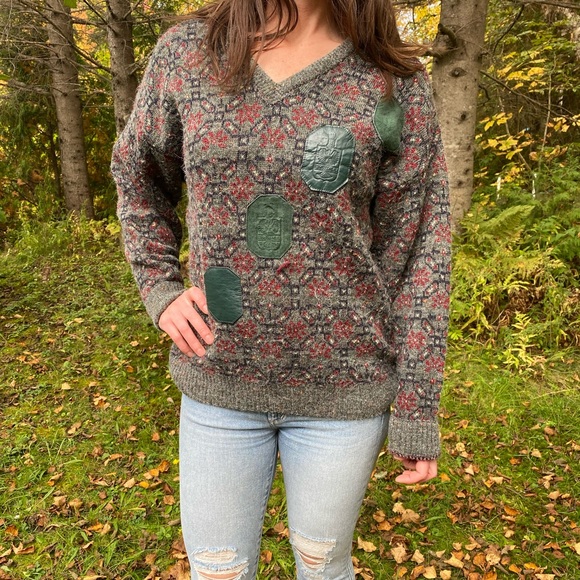 Prince Bellini whool sweaters, leather patch, vintage fall - Picture 1 of 6